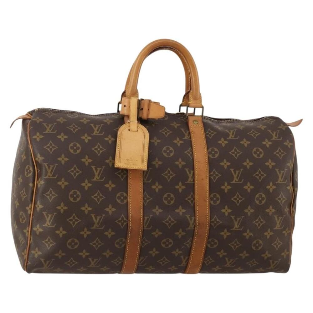 Louis Vuitton Monogram Keepall 45 Travel Bag Brown